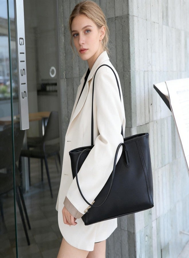 Eiyye Vegan Leather Tote Bag for Women Large Work Purse with Zipper Lightweight Shoulder Bag Stylish Office Handbag for Travel or Everyday Use - Image 4
